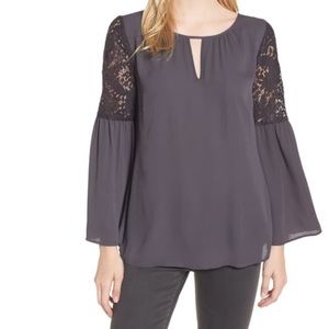 Nordstrom Chelsea28 charcoal grey blouse